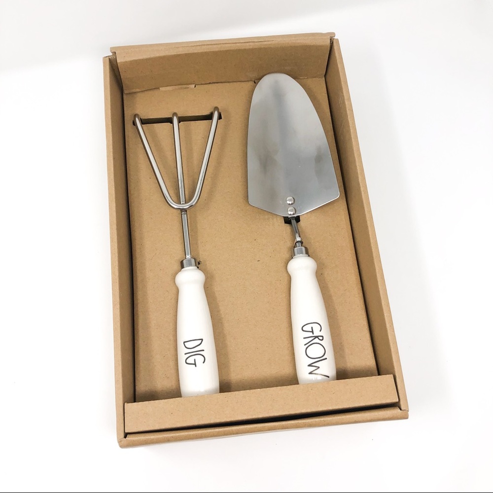 Rae Dunn Gardening Tool Set Trowl and Rake - Picture 5 of 6